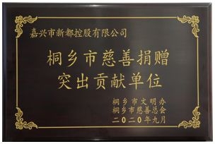 桐鄉(xiāng)市慈善捐贈(zèng)突出貢獻(xiàn)單位